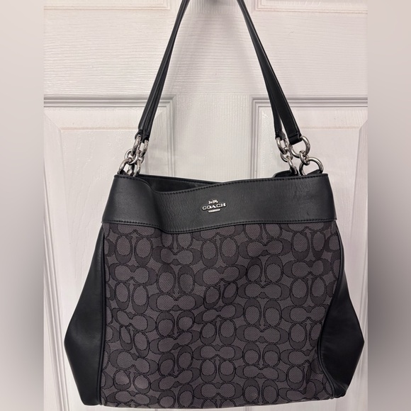 Coach Handbags - Coach Black and Gray Signature Shoulder Bag